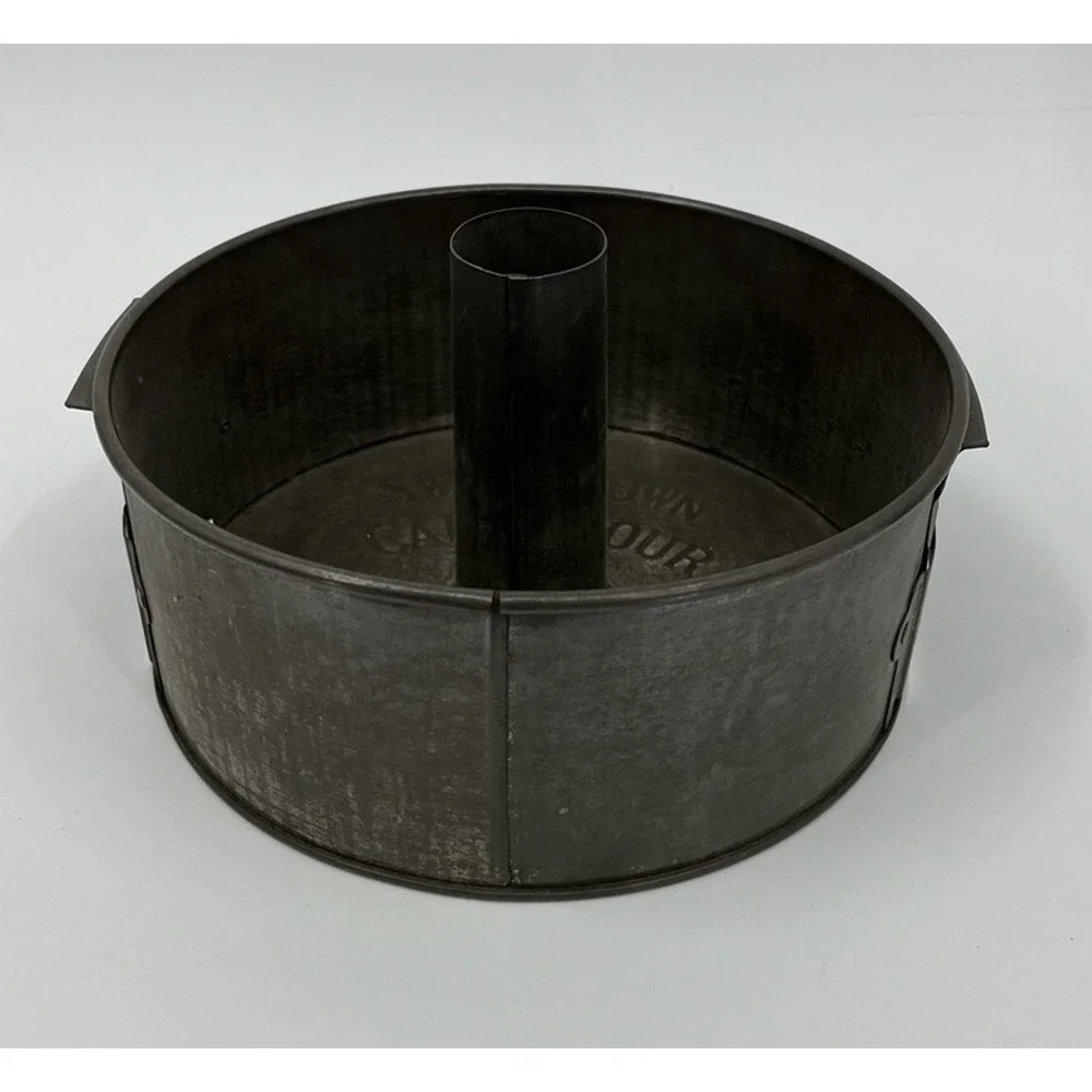 Vintage Swans Down Cake Flour Angel Food Pan Metal USA E. Katzinger  9